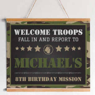 Army Camo Birthday Party Welcome Sign