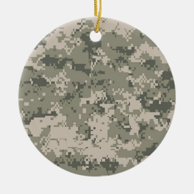 Army Camo Ceramic Tree Decoration (Front)