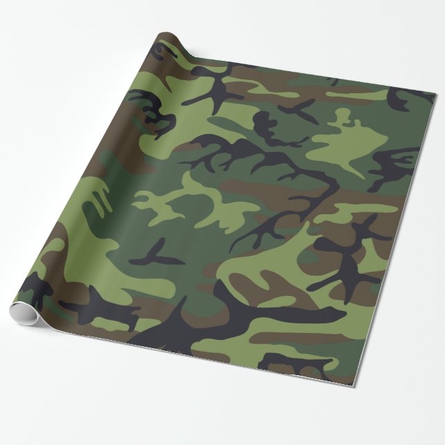 Army Camo Wrapping Paper (Unrolled)