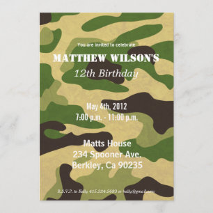 Army Camoflauge Invitation