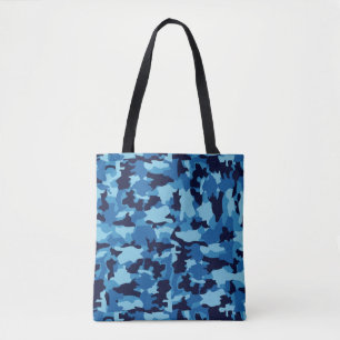 Army camouflage Blue pattern Tote Bag