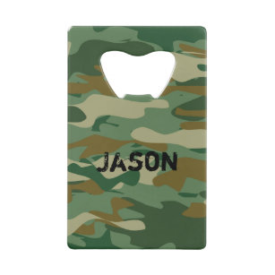 Army camouflage colour credit card bottle opener