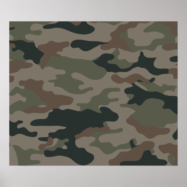 Army Camouflage in Green and Brown Military Poster (Front)