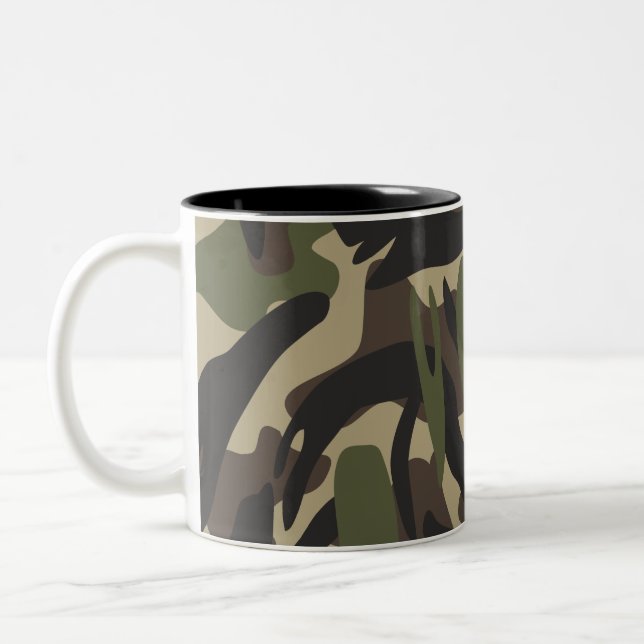 Army Camouflage  Two-Tone Coffee Mug (Left)