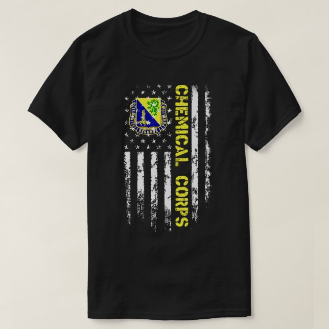 Army Chemical Corps American Flag T-Shirt (Design Front)