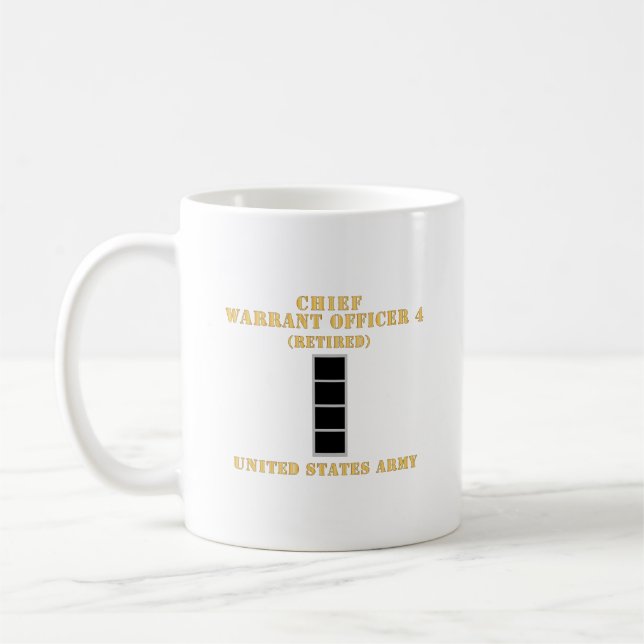 Army - Chief Warrant Officer 4 - CW04 - Retired - Coffee Mug (Left)