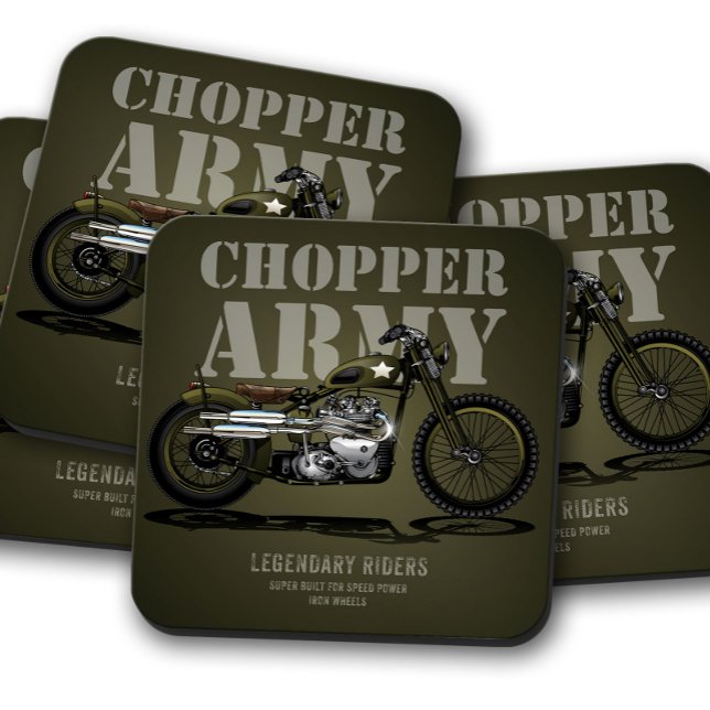 Army Chopper Bike Coaster | Motorcycle Coaster Set (Creator Uploaded)