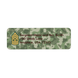 Army Cmd Sergeant Major Camo Address Label Return Address Label