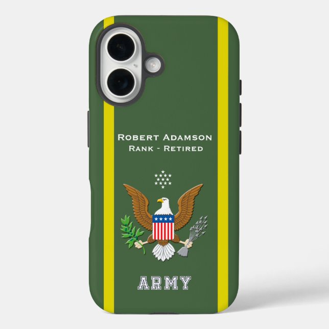 Army colours and Defence Emblem personalise Case-Mate iPhone Case (Back)