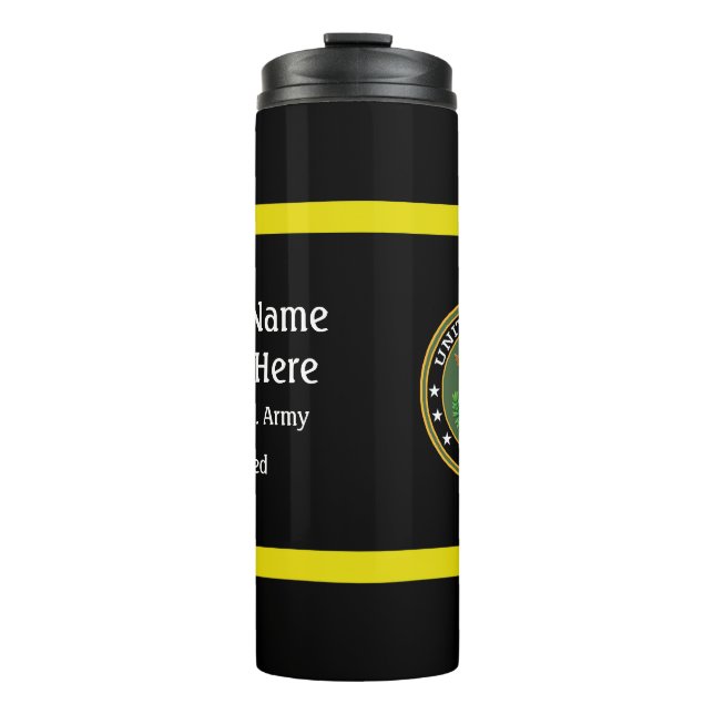 Army colours Plus Army seal - Personalise Thermal Tumbler (Front)