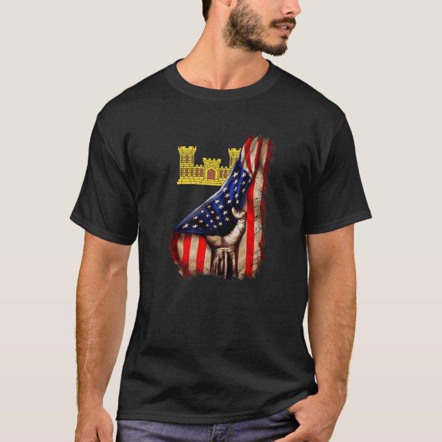 Army Corps Of Engineers "Essayons" Branch American T-Shirt (Front)