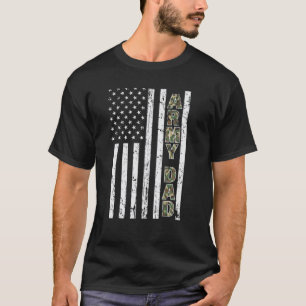 Army Dad American Flag Military Camouflage Father' T-Shirt