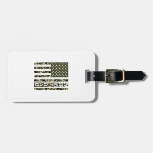Army Dad Camo American Flag Vintage Shirt Design_1 Luggage Tag