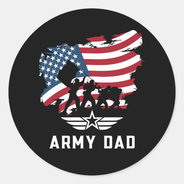 Army Dad Classic Round Sticker (Front)