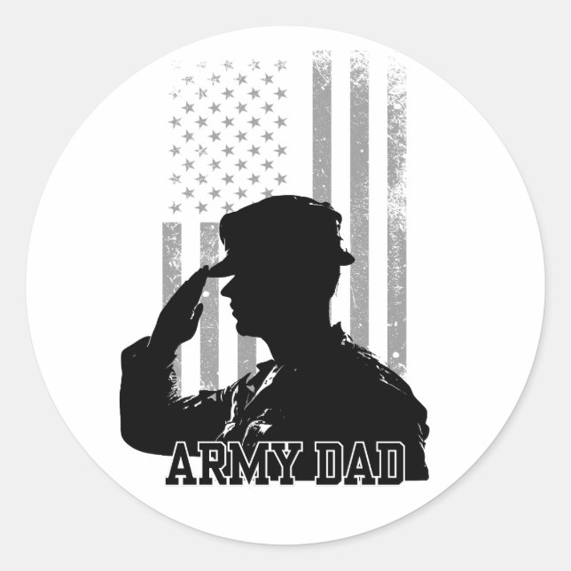 Army Dad Classic Round Sticker (Front)