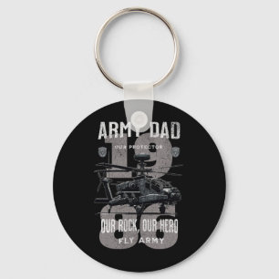 Army Dad Father Military Fathers Day Apache Helico Key Ring