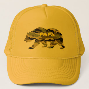 army dad papa bear funny  camo trucker hat