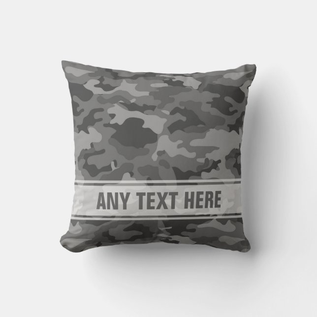Army Dark Grey Camo Camouflage #3 Pillow (Front)