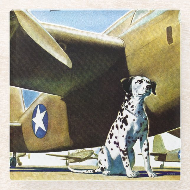 Army Dog Glass Coaster (Front)