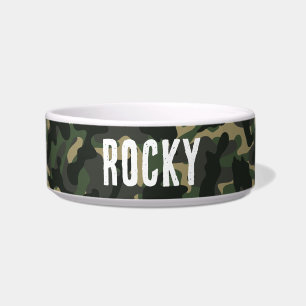 Army dog military camouflage green bowl