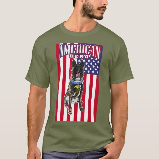 Army Dog Paw Golden Medal Brave Police Dog T-Shirt (Front)