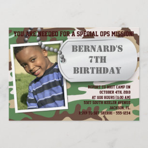 Army Dog Tag Birthday Invitation