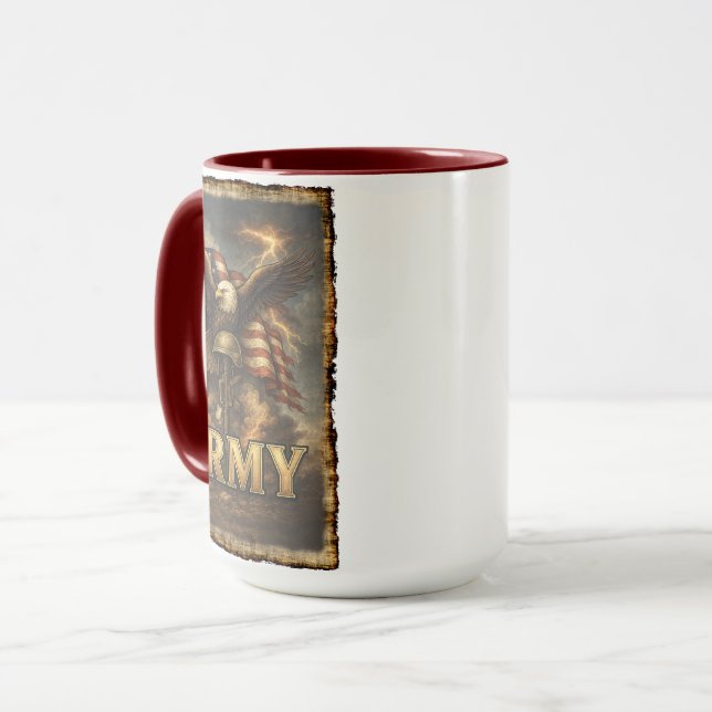 Army Emblem with Flag and Eagle Mug (Front Left)