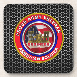 Army Engineer Veteran Coaster