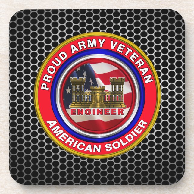 Army Engineer Veteran Coaster (Front)