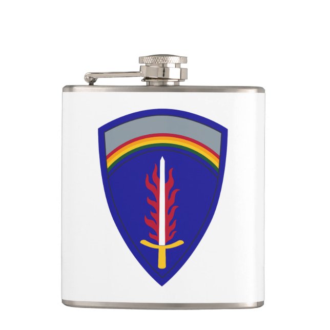 Army Europe USAREUR Insignia Hip Flask (Front)