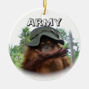 Army Fan Cute Ceramic Ornament