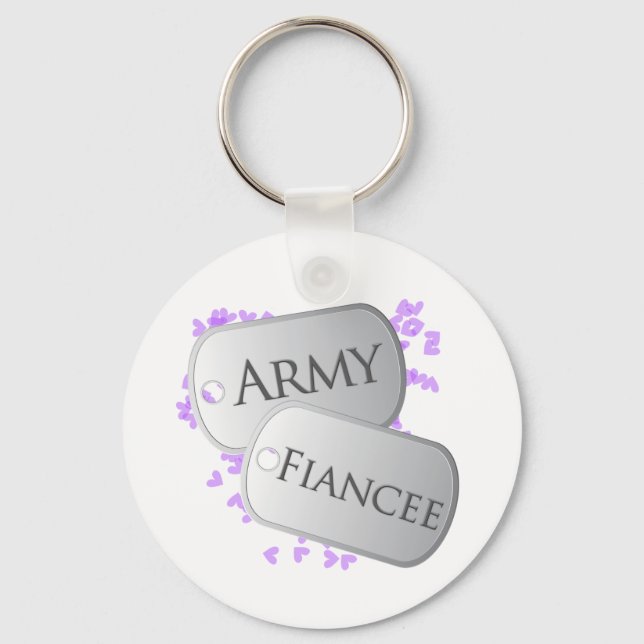 Army Fiancee Dog Tags Key Ring (Front)