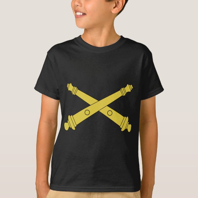 Army Field Artillery Insignia - Crossed Cannons T-Shirt (Front)