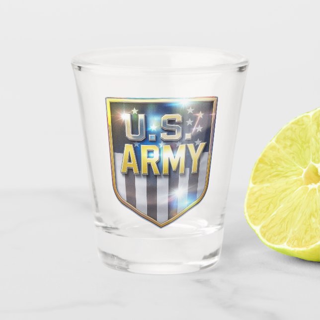Army Flag Shield Shot Glass (Front)