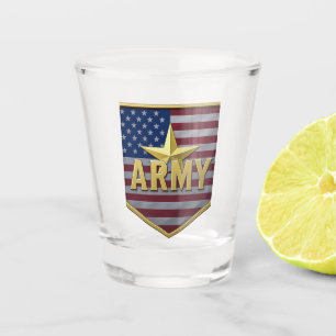 Army Flag Shield Shot Glass
