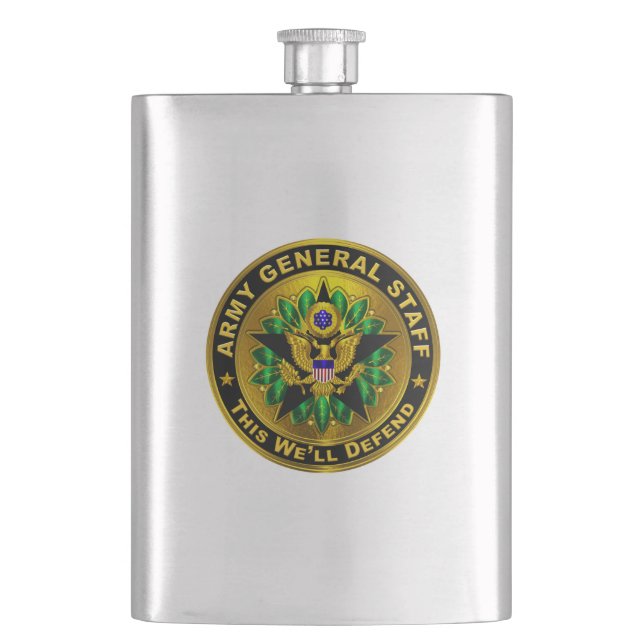 Army General Staff Badge  Hip Flask (Front)