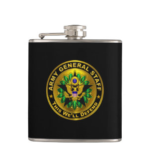 Army General Staff Badge Hip Flask