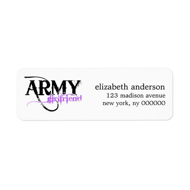 Army Girlfriend Address Labels (Front)