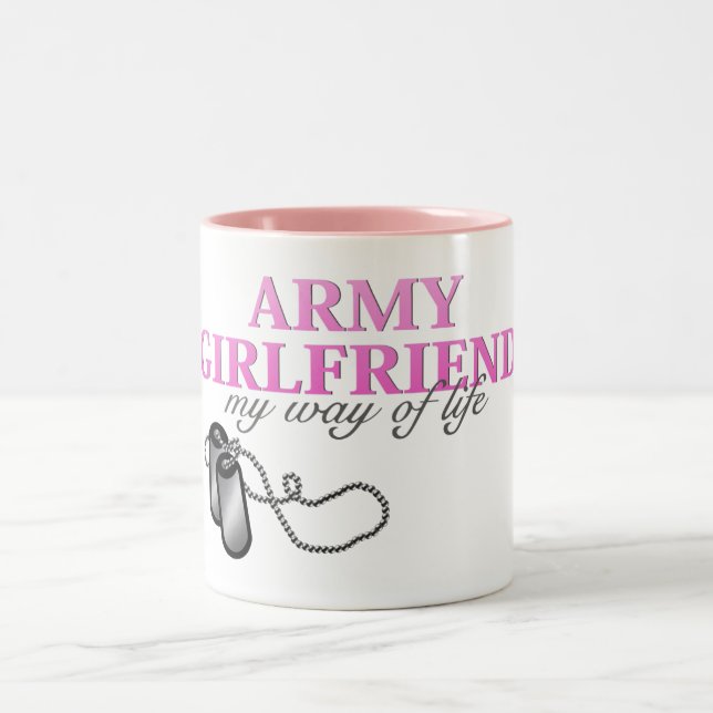 Army Girlfriend, my way of life Two-Tone Coffee Mug (Center)