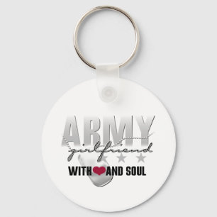 Army Girlfriend with Heart and Soul Key Ring