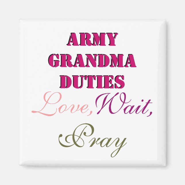 ARMY GRANDMA DUTIES MAGNET (Front)