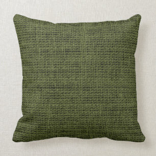 Army green burlap linen background cushion