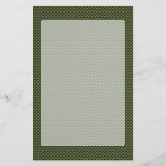 Army Green Carbon Fibre Print Stationery (Front)