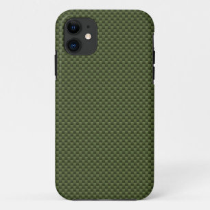 Army Green Carbon Fibre Style Decor iPhone 11 Case