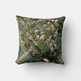 Army Green Circuit Board Camo Cushion