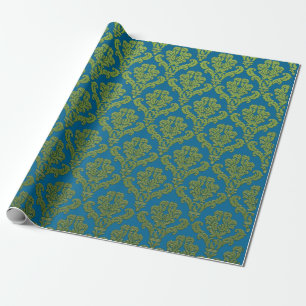 Army Green Damasks On Torques Wrapping Paper