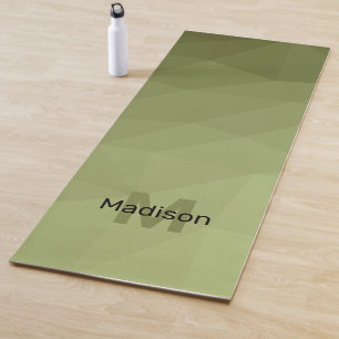 Army green geometric mesh ombre pattern Monogram Yoga Mat