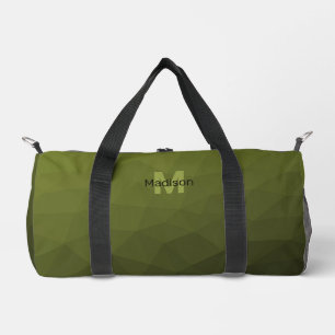 Army green geometric mesh pattern Monogram Duffle Bag