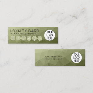Army green Gradient Geometric Mesh Custom Logo Loyalty Card