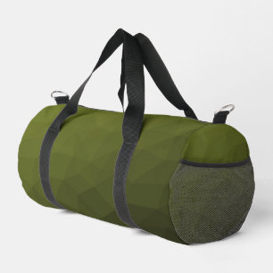 Army green gradient geometric mesh pattern duffle bag